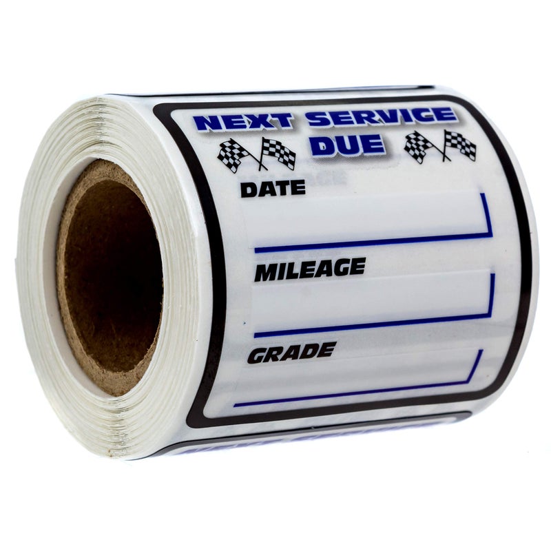 SBlabels Checkered Flag Oil Change Service Reminder Stickers / 250 Clear Window Automotive Mechanic Maintenance Due Labels / 2" x 2" Square Auto Vehicle Repair Shop Sticker Reminders/Made in The USA - Image 1